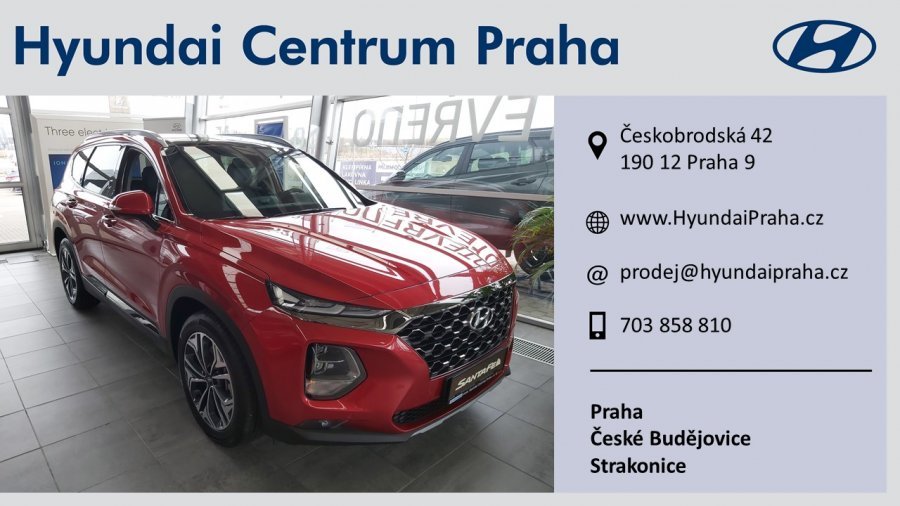 Hyundai Santa Fe, 2,2 CRDi e-VGT 147 kW (diesel) 8 st. aut 4×4, barva červená