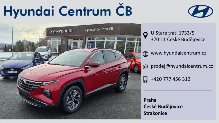 Hyundai Tucson, 1,6 T-GDI MHEV 132 kW (95 NAT mild hybrid) 7 st. DCT 4×4, barva červená