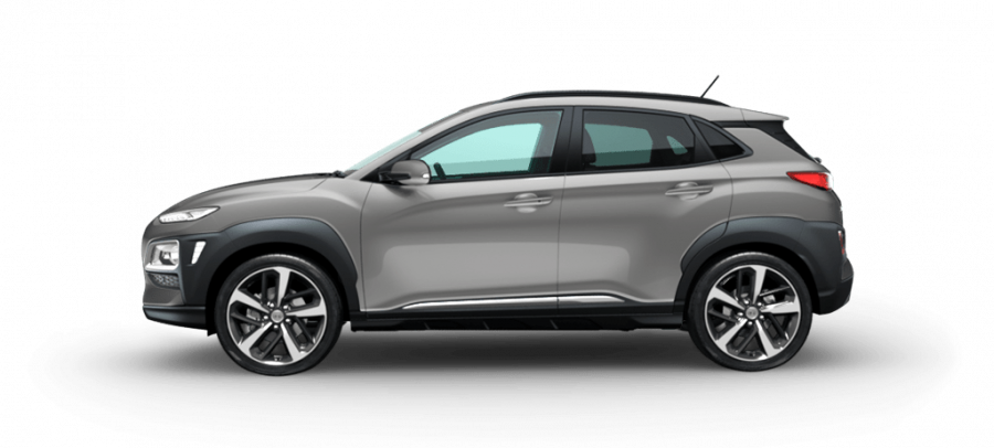 Hyundai Kona, 1,6 T-GDI 130 kW (95 NAT) 7 st. DCT 4×4, barva stříbrná