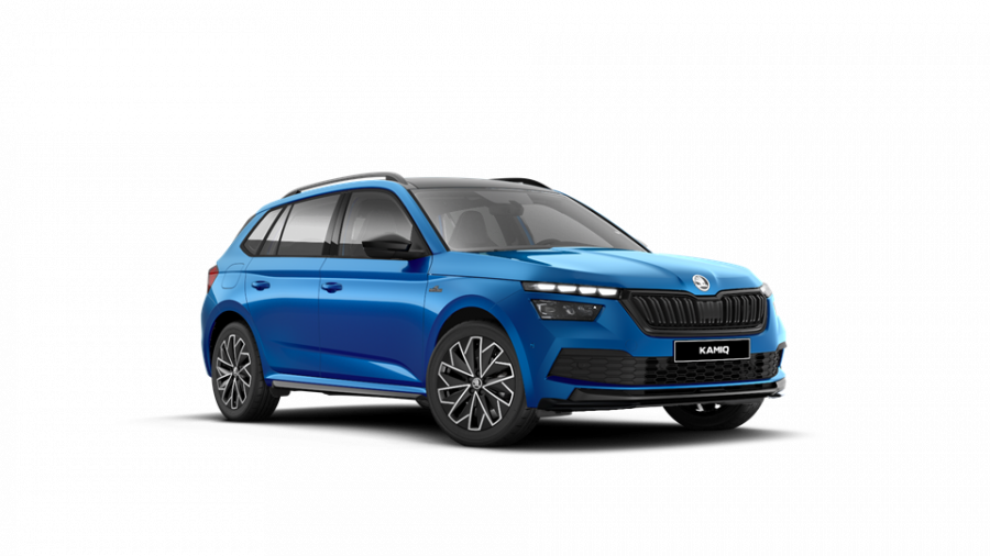 Škoda Kamiq, 1,5 TSI 110 kW 6-stup. mech., barva modrá