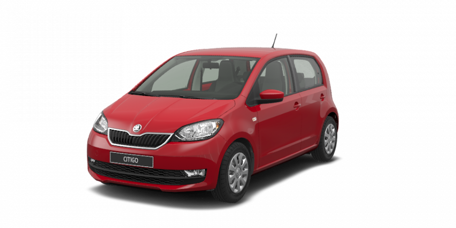 Škoda Citigo, 1,0 MPI 44 kW 5-stup. mech., barva červená