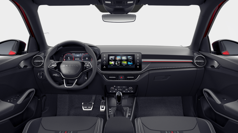 Škoda Fabia, 1,5 TSI 130 kW 7° automatická DSG, barva červená