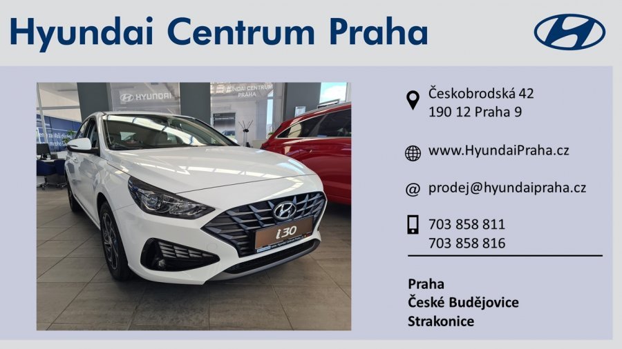 Hyundai i30, 1,0 T-GDI 88 kW (95 NAT) 7 st. DCT, barva bílá