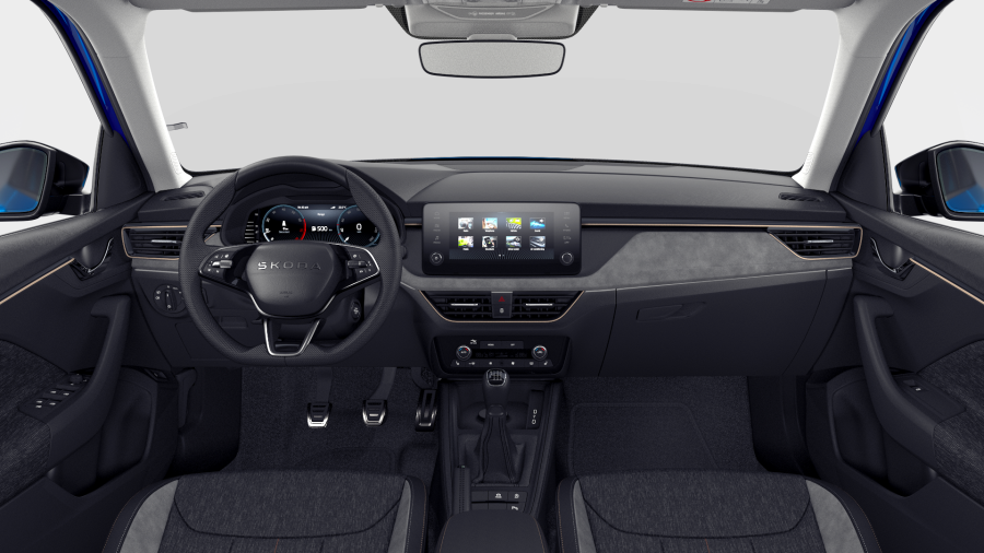 Škoda Kamiq, 1,5 TSI 110 kW 6° manuální, barva modrá