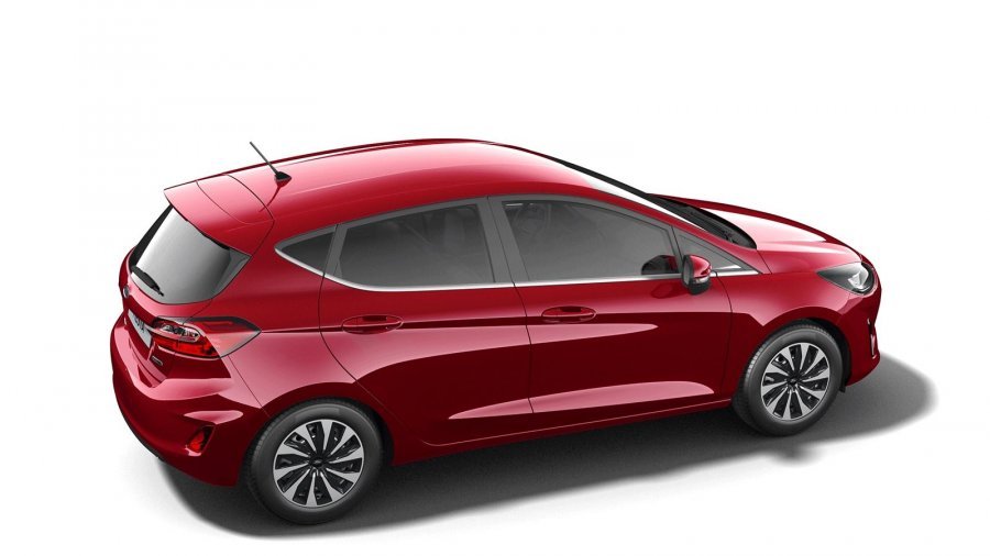 Ford Fiesta, Titanium, 5dveřová, 1,0 EcoBoost Hybrid (mHEV) 92 kW/125 k, 6st. manuální, barva červená