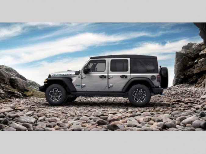 Jeep Wrangler, 2.0T 4xe PHEV 380k 8AT Rubicon, barva stříbrná