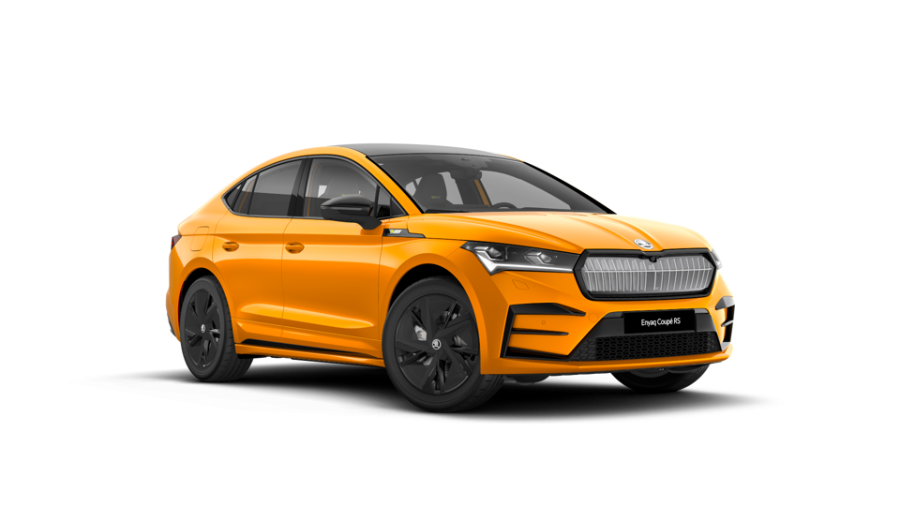 Škoda Enyaq iV, 82 kWh Batterie 250,00 kW 1-stup. automat. 4x4, barva oranžová