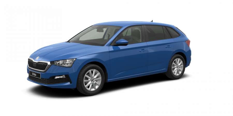 Škoda Scala, 1,0 TSI 70 KW 5-stup. mech., barva modrá