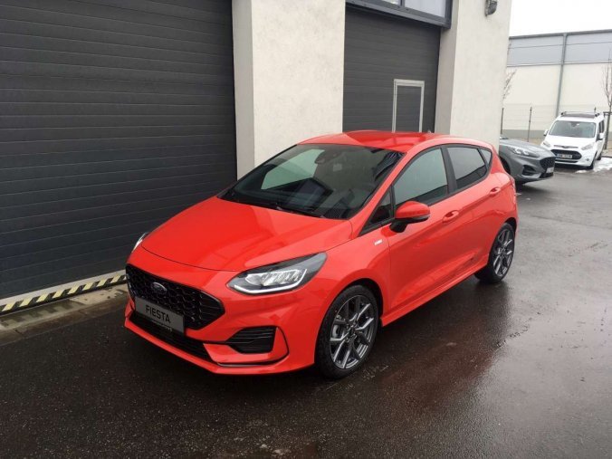 Ford Fiesta, ST-Line, 5dveřová, 1,0 EcoBoost Hybrid (mHEV) 92 kW/125 k, 6st. manuální, barva červená