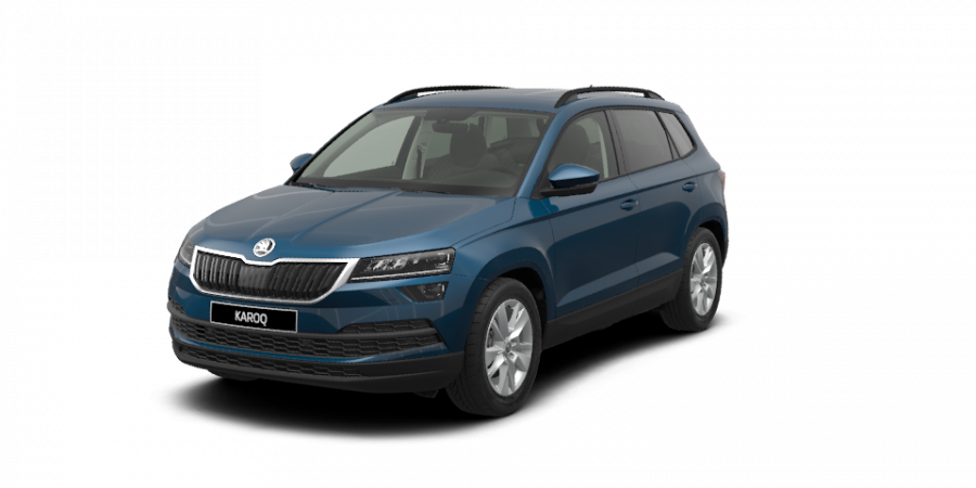 Škoda Karoq, 1,5 TSI 110 kW 6-stup. mech., barva modrá