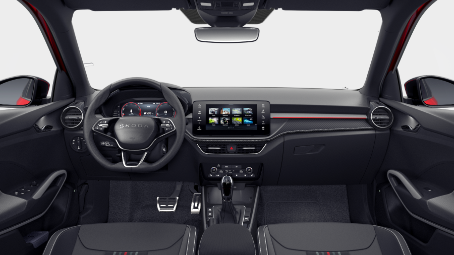 Škoda Fabia, 1,5 TSI 130 kW 7° automatická DSG, barva červená