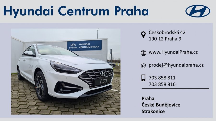 Hyundai i30, 1,0 T-GDI 88 kW (95 NAT) 6 st. man, barva bílá