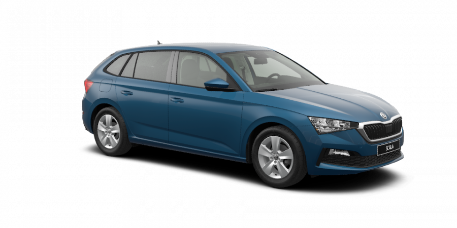 Škoda Scala, 1,0 TSI 70 KW 5-stup. mech., barva modrá