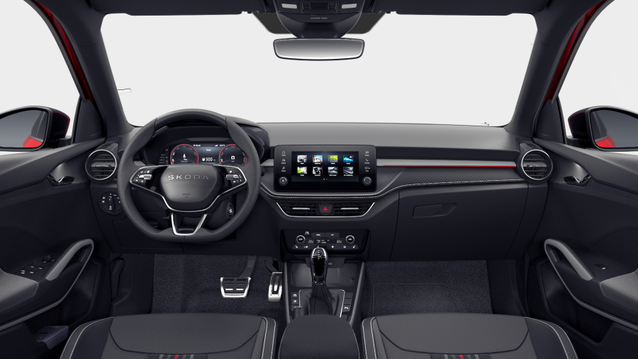 Škoda Fabia, 1,5 TSI 130 kW 7° automatická DSG, barva červená