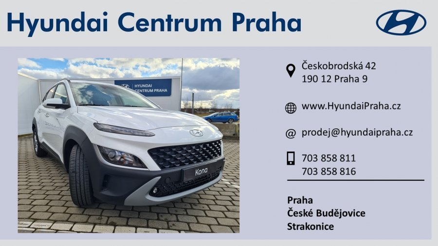 Hyundai Kona, 1,0 T-GDI 88 kW (95 NAT) 7 st. DCT, barva bílá