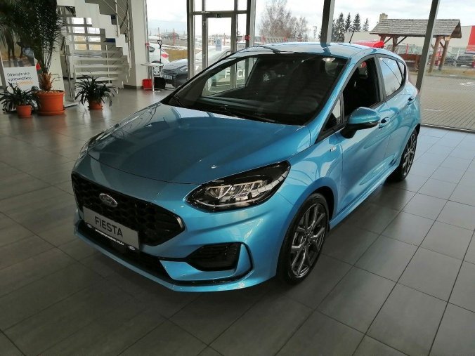 Ford Fiesta, ST-Line, 5dveřová, 1,0 EcoBoost Hybrid (mHEV) 92 kW/125 k, 6st. manuální, barva modrá