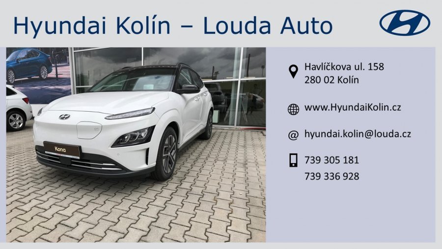 Hyundai Kona, KONA EV 150 kW (elektřina) Stálý redukční převod, barva bílá