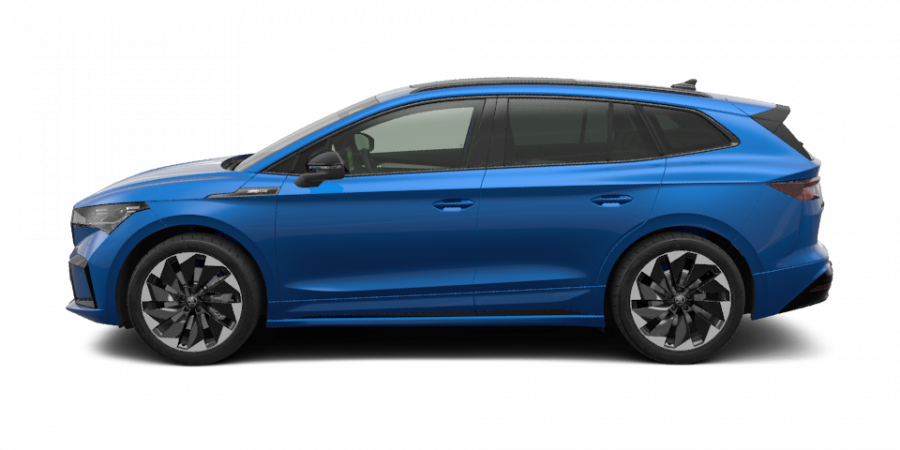 Škoda Enyaq iV, 82 kWh Batterie Elektromotor 150 kW 1-Gang-Automatik, barva modrá