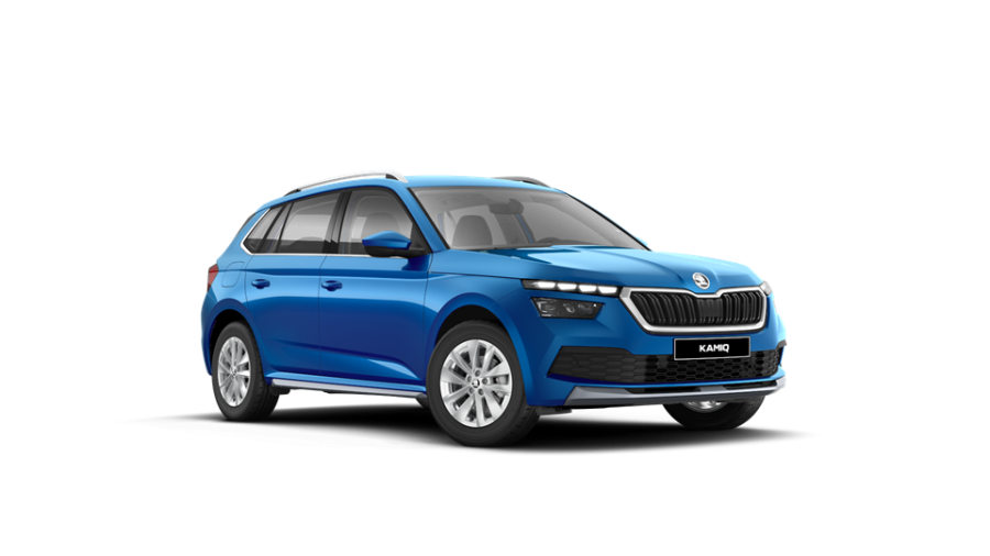 Škoda Kamiq, 1,5 TSI 110 kW 6-stup. mech., barva modrá