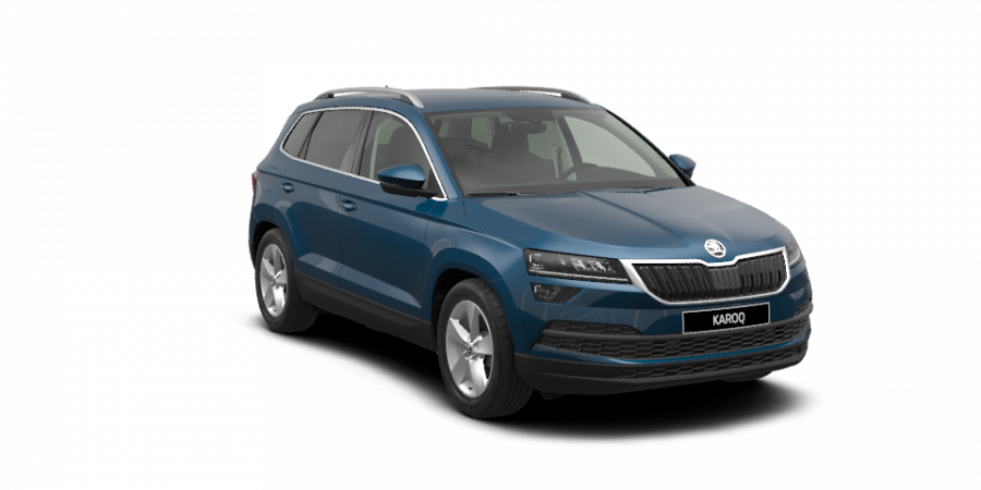 Škoda Karoq, 1,5 TSI 110 kW 6-stup. mech., barva modrá