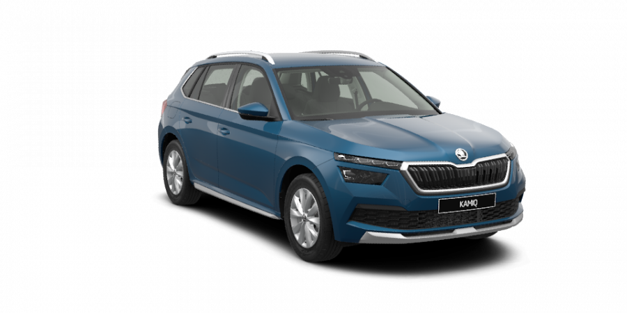 Škoda Kamiq, 1,5 TSI 110 kW 6-stup. mech., barva modrá