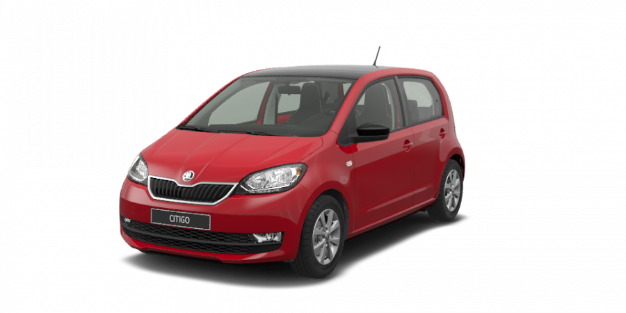 Škoda Citigo, 1,0 MPI 55 kW 5-stup. mech., barva červená