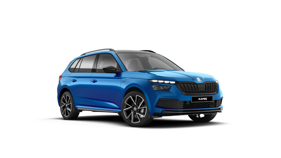 Škoda Kamiq, 1,5 TSI 110 kW 7-stup. automat., barva modrá