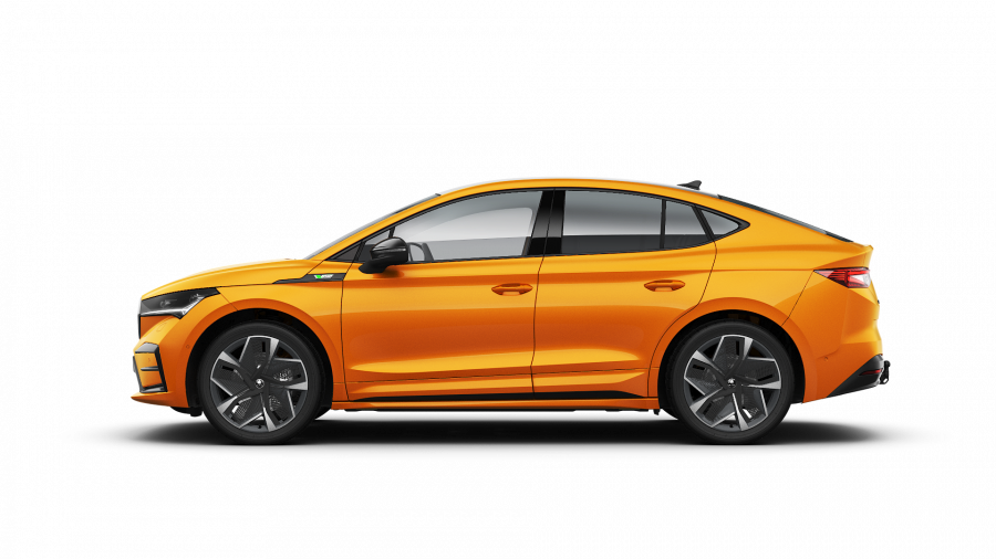 Škoda Enyaq iV, 82 kWh 220 kW 1° převodovka 4x4, barva oranžová
