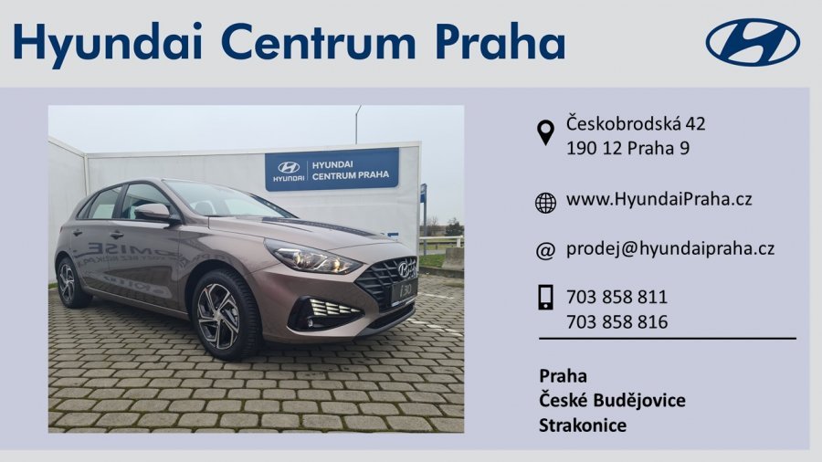 Hyundai i30, 1,0 T-GDI 88 kW (95 NAT) 6 st. man, barva bronzová