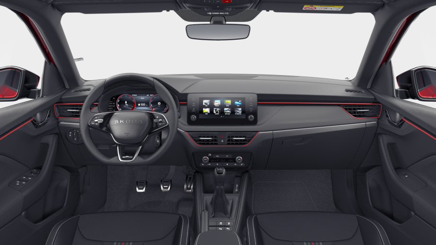 Škoda Scala, 1,5 TSI 110 kW 6° manuální, barva červená