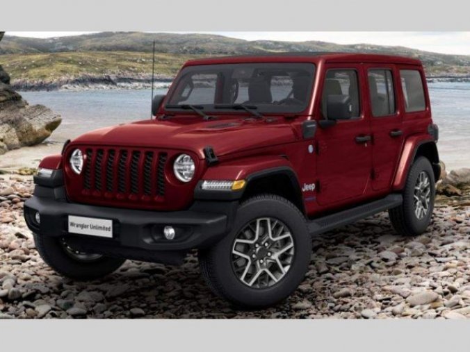 Jeep Wrangler, 2.0T 4xe PHEV 380k 8AT Sahara, barva červená