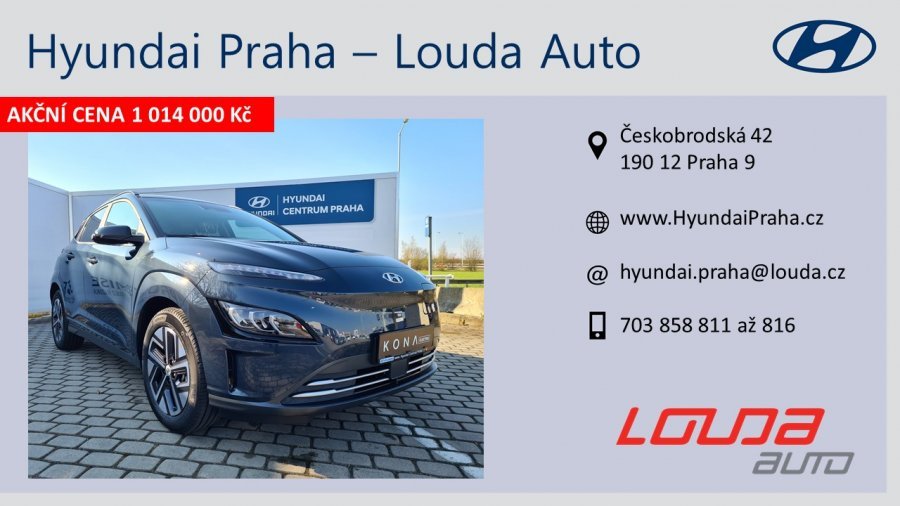 Hyundai Kona, KONA EV 150 kW (elektřina) Stálý redukční převod, barva modrá