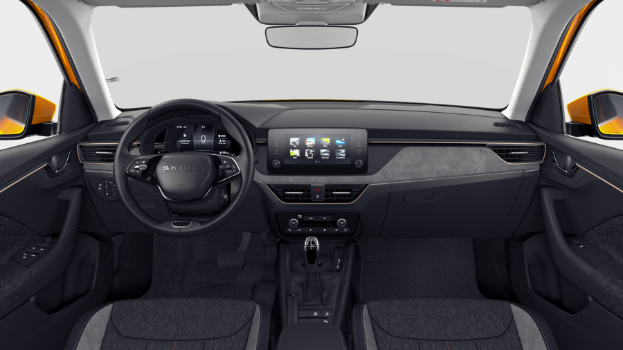 Škoda Kamiq, 1,5 TSI 110 kW 7° automatická DSG, barva oranžová