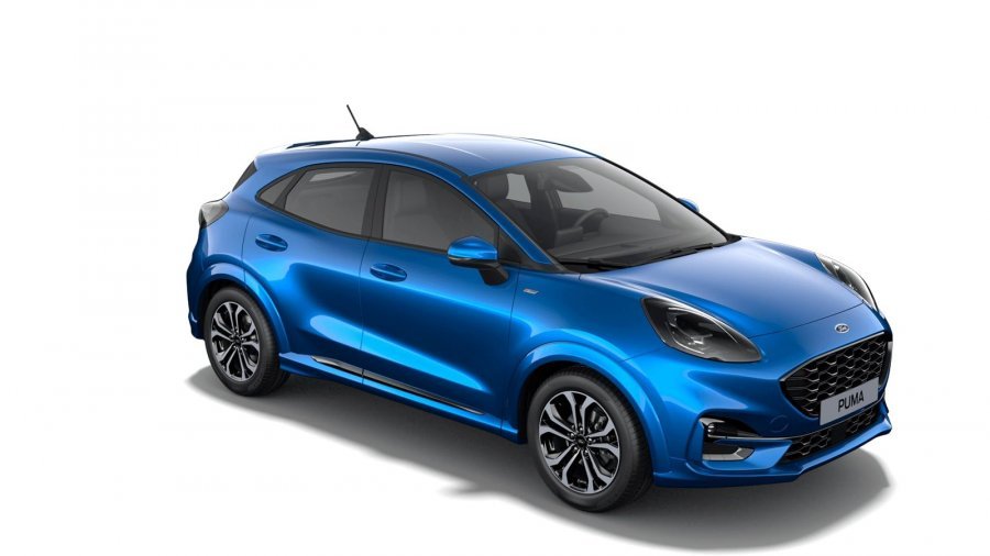 Ford Puma, ST-Line Design, 5dveřová, 1.0 EcoBoost Hybrid (mHEV) 92 kW/125 k, 7st. Powershift, barva modrá