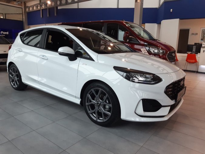 Ford Fiesta, ST-Line, 5dveřová, 1,0 EcoBoost Hybrid (mHEV) 92 kW/125 k, 6st. manuální, barva bílá