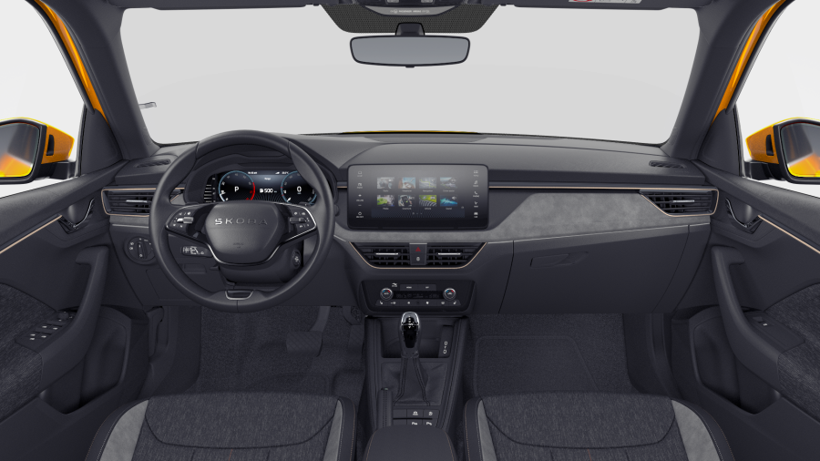 Škoda Kamiq, 1,0 TSI 85 kW 7° automatická DSG, barva oranžová