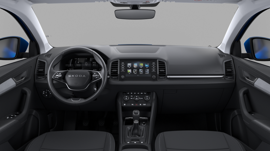 Škoda Karoq, 1,5 TSI 110 kW 6-stup. mech., barva modrá