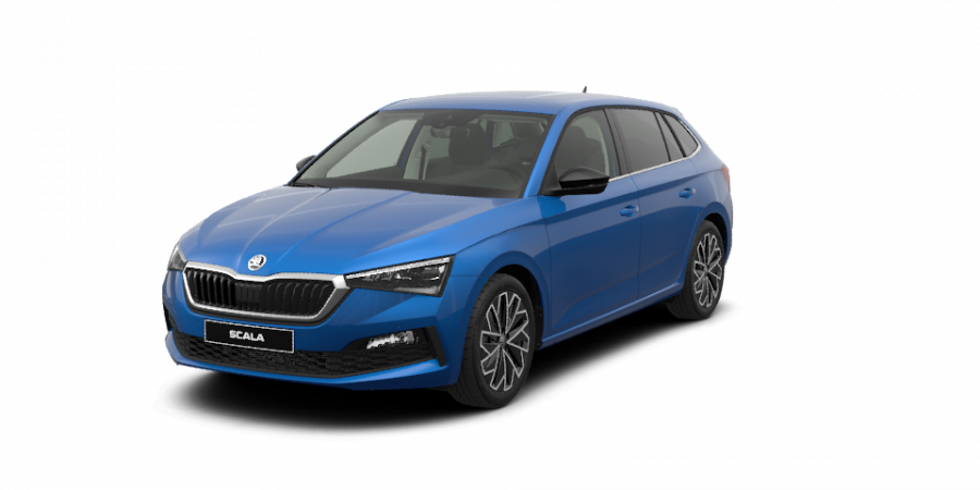 Škoda Scala, 1,0 TSI 85 kW 6-stup. mech., barva modrá