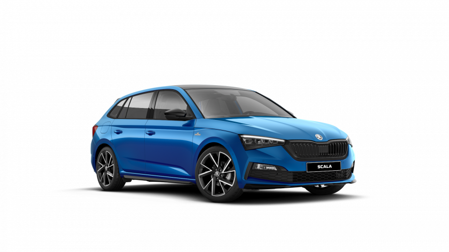 Škoda Scala, 1,5 TSI 110 kW 6-stup. mech., barva modrá
