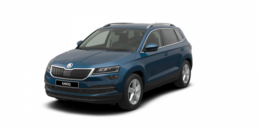 Škoda Karoq, 1,5 TSI 110 kW 6-stup. mech., barva modrá