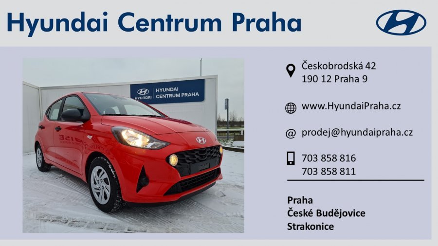 Hyundai i10, 1,0i 49 kW (95 NAT) 5 st. man, barva červená