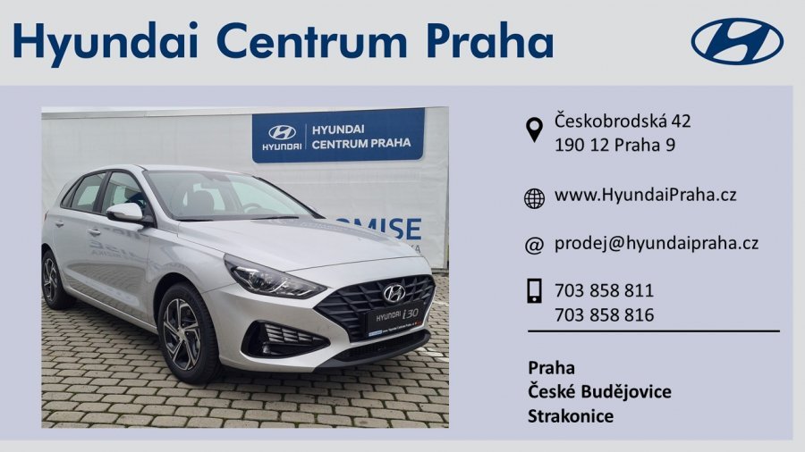 Hyundai i30, 1,0 T-GDI 88 kW (95 NAT) 6 st. man, barva stříbrná