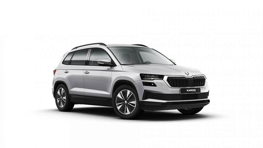 Škoda Karoq, 1,5 TSI 110 kW 6-stup. mech., barva stříbrná