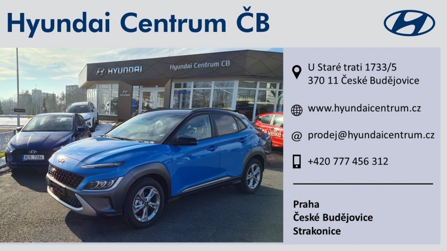 Hyundai Kona, 1,0 T-GDI 88 kW (95 NAT) 6 st. man, barva modrá