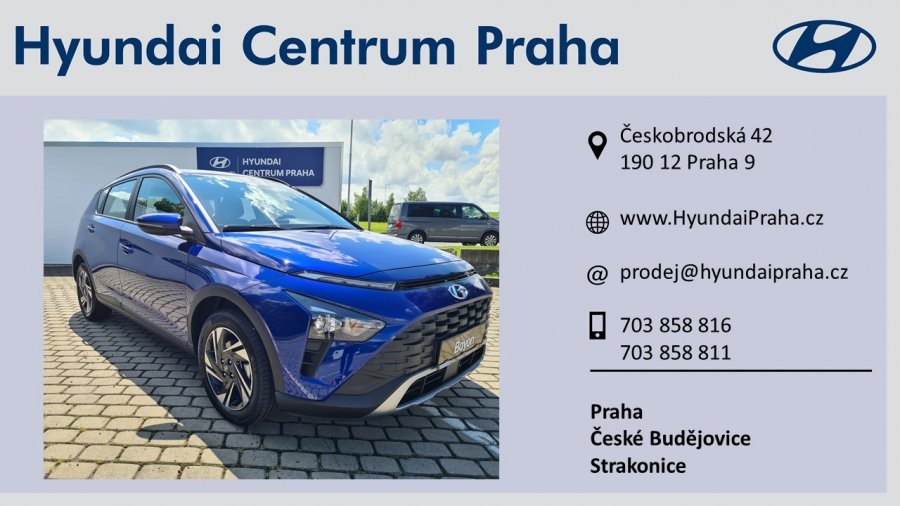 Hyundai Bayon, 1,2i DOHC 62 kW (95 NAT) 5 st. man, barva modrá