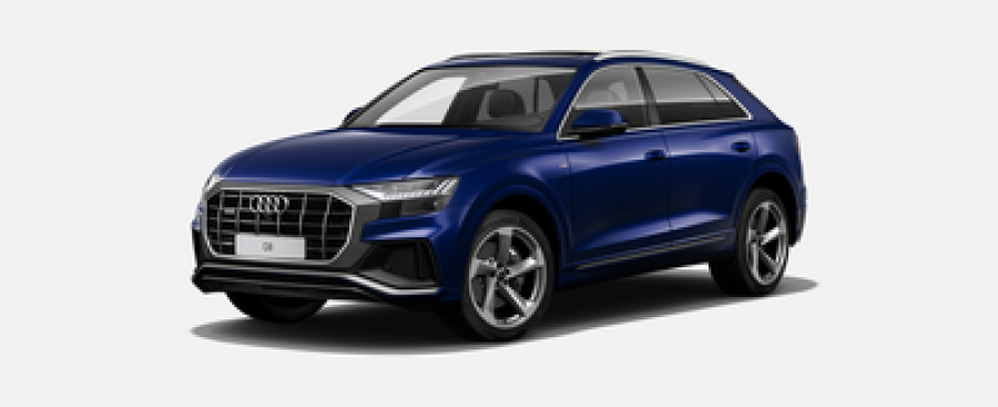 Audi Q8, 50 TDI 210 kW quattro, barva modrá