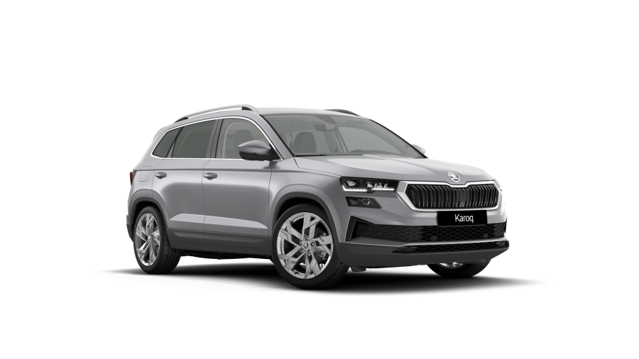 Škoda Karoq, 1,5 TSI 110 kW 7° automatická DSG, barva stříbrná