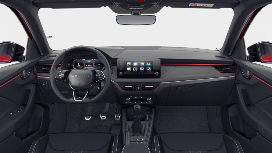 Škoda Scala, 1,5 TSI 110 kW 6-stup. mech., barva červená