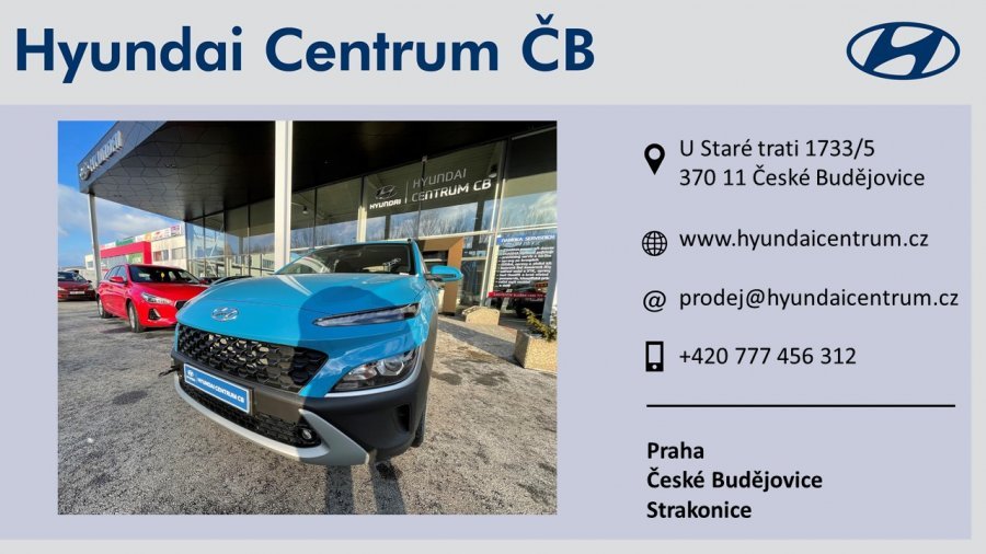 Hyundai Kona, 1,0 T-GDI 88 kW (95 NAT) 6 st. man, barva modrá