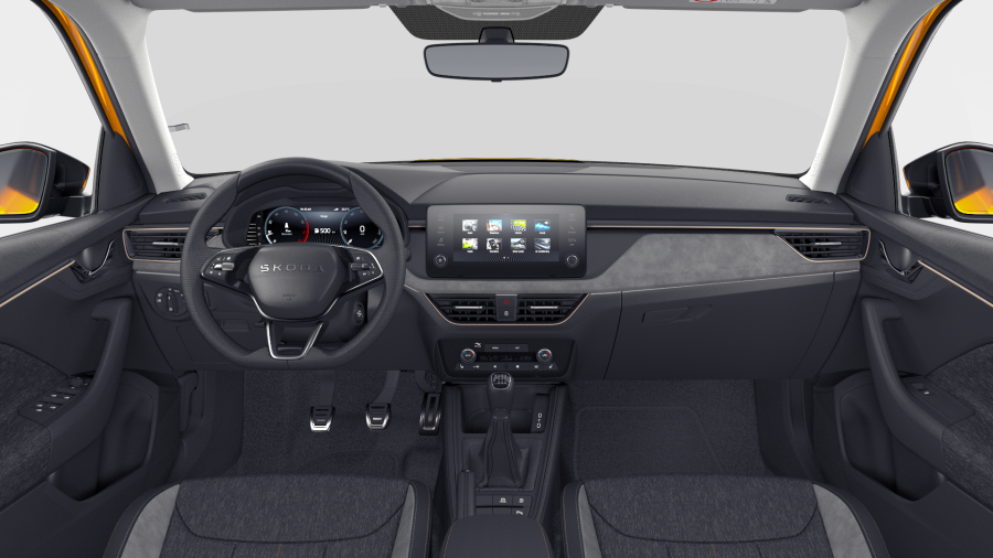 Škoda Kamiq, 1,5 TSI 110 kW 6° manuální, barva oranžová